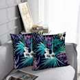 thumbnail image 6 of LALILO Throw Pillow Covers Orchid Watercolor Palm Jungle Black Cushion Cover 18" x 18", 2 Pack, 6 of 6