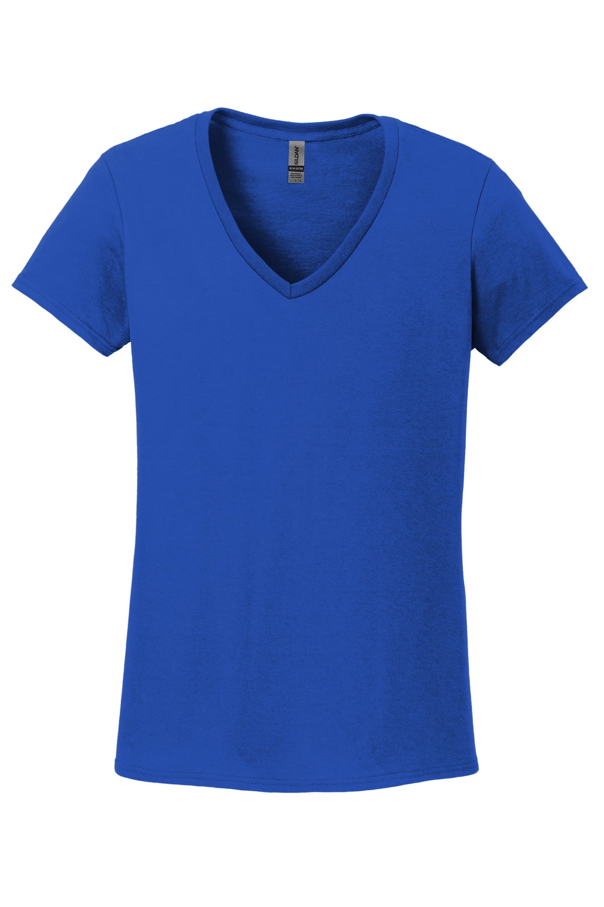 トップス jnhearts Vneck Shirts Saxe Blue RealSize V-Neck Cotton Tee - Short Sleeve Hip-Length Shirt
