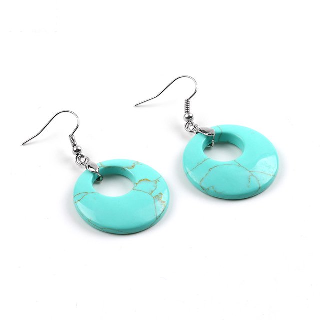 Onyx Boucles d'Oreilles en Cristal pour Femmes Pendentif Il de Tigre Rond Creux