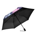 thumbnail image 2 of Psychedelic Leaves Pattern Folding Umbrella UV50+ Waterproof Sun Protection Auto Open Close Compact Fiberglass Frame, 2 of 8