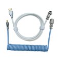 thumbnail image 2 of YiBai Coiled Usb C Cable, White Coiled Keyboard Cable, Coiled USB C Cable For Gaming Keyboard Double-Sleeved Mechanical Keyboard Cable With Detachable Metal 1.5M USB-C To USB-A #.244, 2 of 8