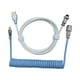 thumbnail image 2 of Cable USB C en espiral para teclado de juegos, cable de teclado mecánico de doble funda con metal desmontable de 1,5 m, cable USB-C a USB-A., 2 of 8