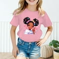 thumbnail image 2 of MEZZALL T-Shirt Graphique Mignon pour Filles, Col Rond, Manches Courtes, T-Shirts d'Été Décontractés, Rose, 11-12 Ans, 2 of 5