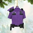 thumbnail image 3 of HomeDesign Personalized Police Ornaments Police Ornament Police Officer Flat Ornament Hanging, Police Gift Thin Blue Line Ornament Christmas Car Hanging Ornament Decorations Custom (Police 4) (Blue), 3 of 10