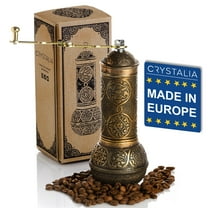 Crystalia Antique Gold Manual Coffee Grinder with Adjustable Coarseness