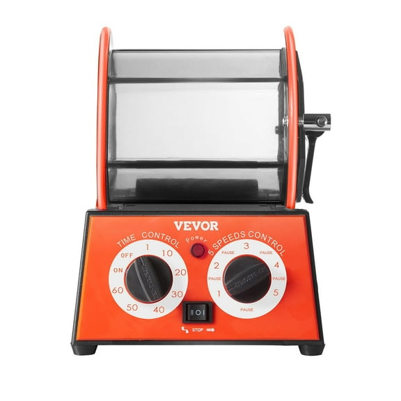 5kg Jewelry Polisher Tumbler, 0-60min Timer & 5-Speed Rotary Rock Tumbler for Polishing Gemstones, Coins, Metal - 11lbs Capacity Mini Finisher (Gemstone Polisher, Jewelry Buffing Machine)