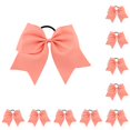 thumbnail image 1 of Jumpingount Banda para el cabello grande Nudo de lazo Elástico Ajustable Decorativo Cuerda para el cabello Elásticos Scrunchies para mujeres Accesorios rosa melocotón 10piezas Jumpingount CBP458633, 1 of 4