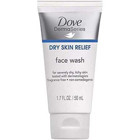 Dove DermaSeries Fragrance-Free Face Wash, Travel Size, for Dry Skin, 1.7 oz
