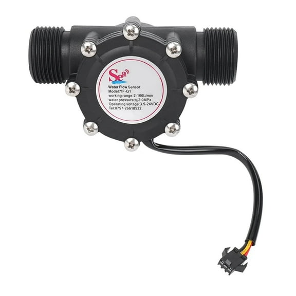 1Pcs Water Flow Sensor DN25 DC3.5-24V 1 Inch 2-100L/Min Hall Flowmeter Heat Pump Water Heater Flow Meter Switch Counter ,Accurate Measurement