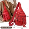 thumbnail image 6 of HGPS Leather Sling Bag For Women Waterproof Crossbody Bag Chest Bag Fashionable Small Backpack Purse For Travel Hiking, 6 of 11
