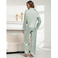 thumbnail image 5 of Silk Satin Pajamas for Women Set 2 Piece Silk Pjs Long Sleeve Top Cozy Sleepwear Silky Pajamas, 5 of 6
