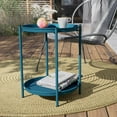 thumbnail image 2 of YYEAN Outdoor Side Table, 2-Tier Metal Round End Table 18"D x 18"W x 21"H-2-tier, Peacock Blue, 2 of 11