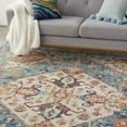 thumbnail image 4 of 7â€™ x 10â€™ Ivory and Light Blue Distressed Area Rug, 4 of 7