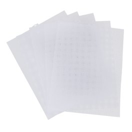 6 Feuilles De Toile En Plastique Transparent Pour Point De Croix Et Broderie - 33,5 X 26 Cm - Idéal DIY