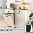 thumbnail image 5 of Farmhouse Double Tilt Out Trash Cabinet for 20 Gallon Trash Cans, Free Standing Recycling Cabinet with Hideaway Drawer, Barn Door Style Laundry Sorter Cabinet, Tilt Out Trash Cabinet for Kitchen, 5 of 7
