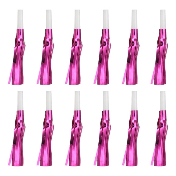 Uxcell 102 Pcs Fringed Noise Makers, Metallic Fringe Party Blowers Party Favors for Sports Events Birthday Parties Graduation Ceremonies Christmas New Year Gift Decorations, Pink