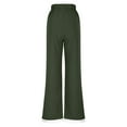 thumbnail image 5 of 2026 Casual Summer Linen Pants Womens Capris Lace Elastic High Waist Pant Straight Cropped Trouser Army Green XL, 5 of 9