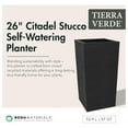 thumbnail image 2 of Self-Watering Square Planter, 13.5"x26", Black - Indoor/Outdoor Planting Container for Flowers & Plants - Modern Garden Decor & Landscaping Accessories, 2 of 9