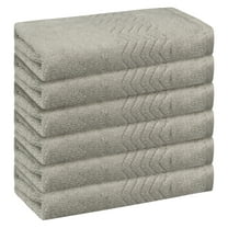 Unique Bargains Geometric Washcloths Set Cotton Bath Towels Low Lint Light Brown 6