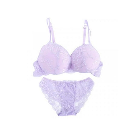 

Young women transparent romantic lace underwear set bra and panty set