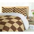 thumbnail image 4 of Ambesonne Checkered Duvet Cover Sets, Checkerboard Wooden, 2-Queen, Brown Pale Brown, 4 of 6