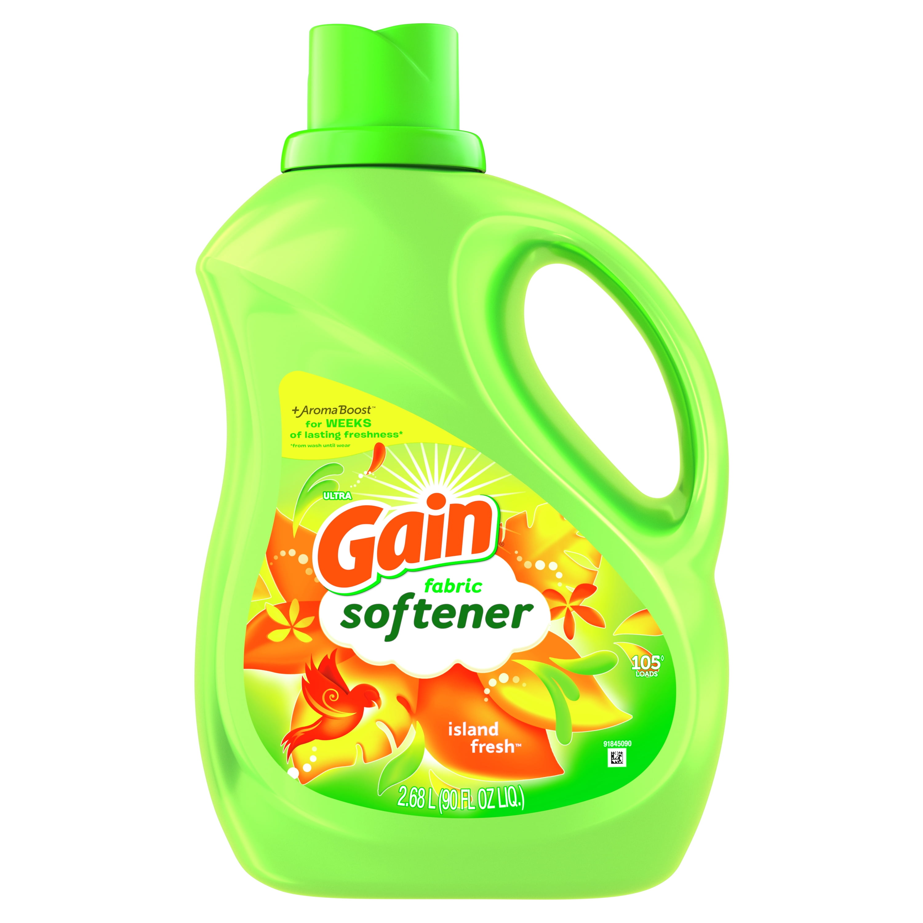 Gain Liquid Fabric Softener, Island Fresh, 90 Fl Oz 105 Loads Walmart