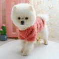 thumbnail image 4 of Cute Plush Round Neck Warm Flowers Sweater, Pet Dog Clothes Winter Warm Fleece Pet Coat, For Small Dogs French Bulldog Puppy Dog Clothing, Pink, 4 of 11