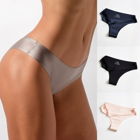 

rygai Lady Panties Low Waist Seamless Close-fitting Women Underpants for Daily Wear Purple 2XL