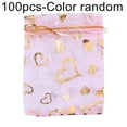 thumbnail image 2 of 100Pcs Sweet Heart Print Drawstring Candy Bag Wedding Party Gift Jewelry Pouch, 2 of 10