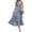 Blue, variant on Womens Boho Maxi Dress Summer Floral Vacation Ruffle Sleeve V Neck Wrap Spring Beach Wedding Guest Dresses