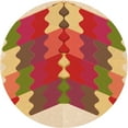 thumbnail image 1 of Ahgly Company Machine Washable Indoor Round Transitional Yellow Orange Area Rugs, 3' Round, 1 of 7
