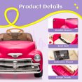 thumbnail image 4 of Xuanlur 12V 7AH Ride on Toys for Kids, Licensed Chevrolet 3100 Pickup Ride on Truck w/Parents Control, Electric Cars w/Storage Space, 3-Speeds, LED Lights, Music, Retro Style, Pink, 4 of 7