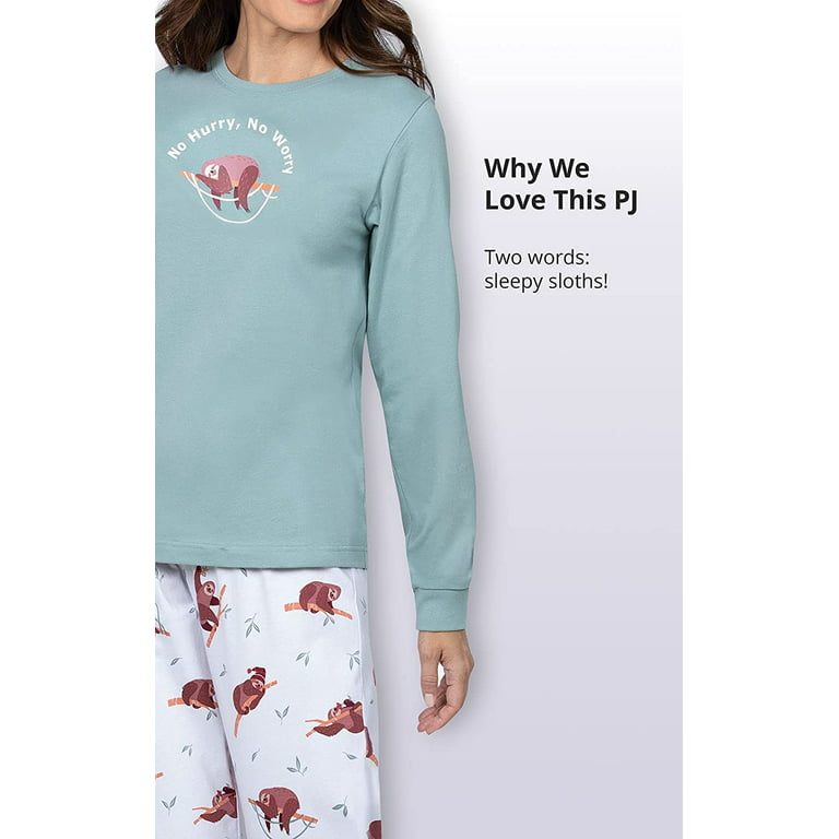 PajamaGram Ladies Pajamas - Womens Pajamas Set, Graphic Top, 100