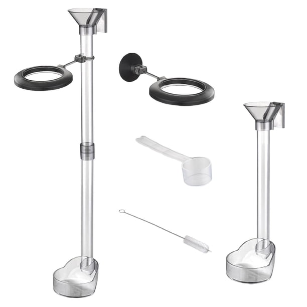 Juego de plato para tubo de alimentación de camarones, cepillo de limpieza y anillos de alimentación, comedero para pecera, para camarones, bettas y a
