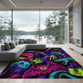 thumbnail image 2 of ODIKA 8'x10' Washable Area Rug Vivid: Eclectic Horror Gothic Imagery with Skulls, Specters, for Dining Room, Large Office, Lounge, Non-Slip Chair-Friendly Mat, 2 of 7