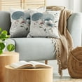thumbnail image 5 of Ambesonne Monstera Throw Pillow Cover 2 Pack, Minimalistic Floral Print, 16", Blue Grey and Blush, 5 of 7