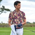 thumbnail image 3 of Fotbe Skull rock music record Camiseta Polo de Golf para Hombre con Estampado – Camisa Deportiva Transpirable con Cuello Abotonado-4X-Large, 3 of 6