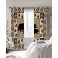 thumbnail image 2 of Blackout Curtains for Bedroom, Farmhouse Bear Room Darkening Window Drapes for Living Room, Country Vintage Animals Paw Print Brown Thermal Insulated Grommet Curtains, 42x54 inch, 2 Panels, 2 of 9