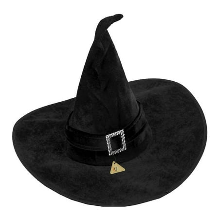 Black Velour Witch Hat Fancy Dress