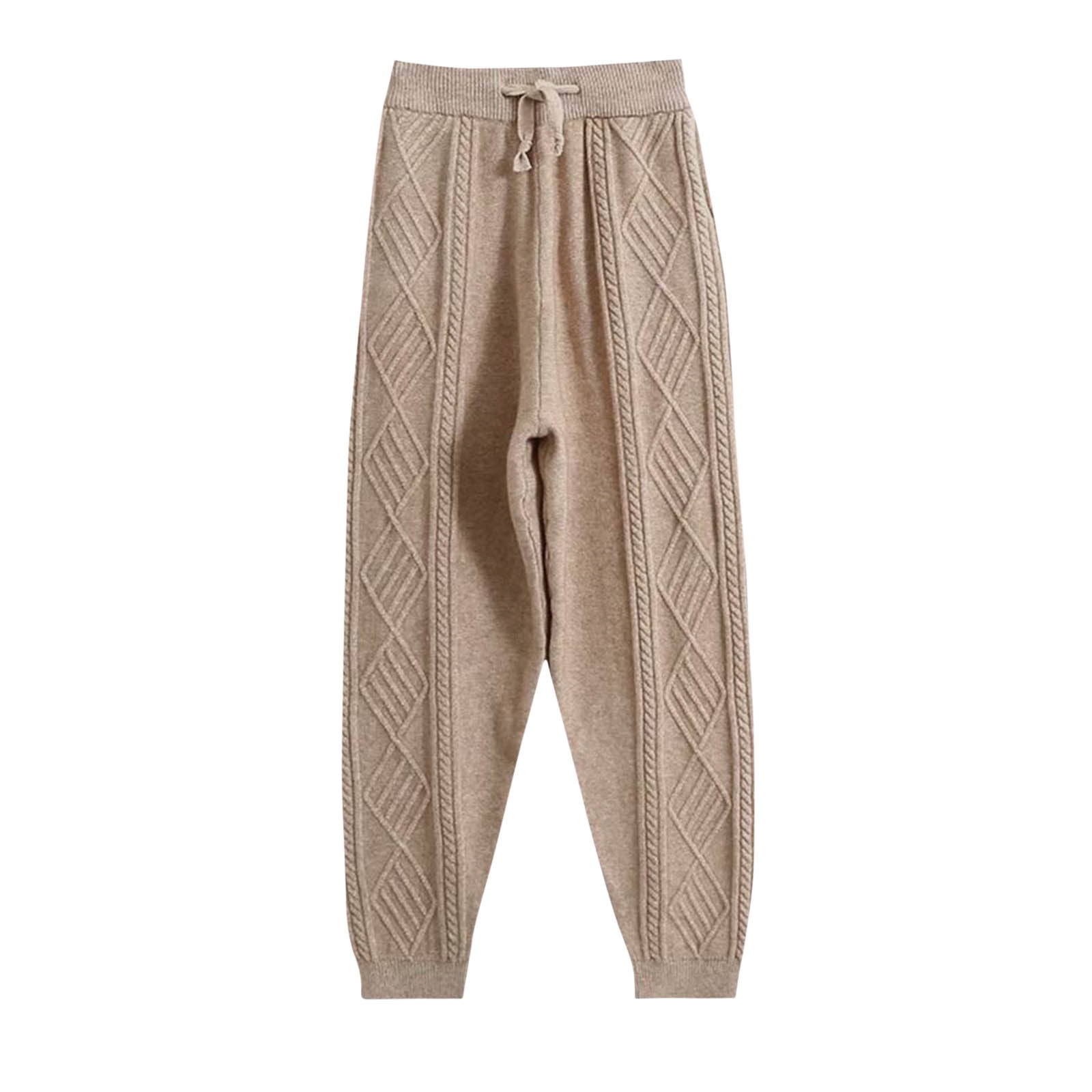 Ameri❤︎RIBBON YARN JOGGER KNIT PANTS KNIT JOGGER PANTS - Sand | ZARA United States