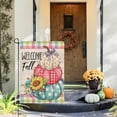 thumbnail image 5 of Welcome Fall Pumpkin Patch Decorative Garden Flag, Autumn Sunflower Flower Polka Dot Farmhouse Home Yard Outdoor Decor, Thanksgiving Pink Buffalo Plaid Check Small Outside Decoration 12 x 18, 5 of 6