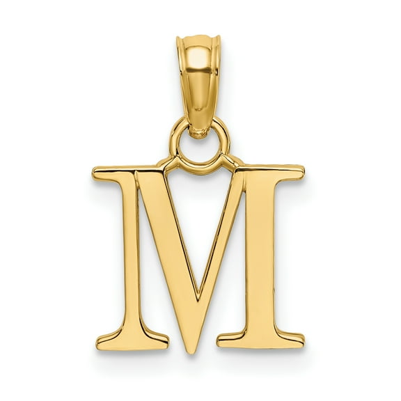 FJC Finejewelers 14k Yellow Gold M Block Initial Charm