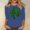 Blue, variant on St Patrick's Day Tops for Women 3/4 Length Sleeve Shamrocks Print Blouses Casual Crewneck Loose Fits Tops Soft Breathable Lightweightss Blouses
