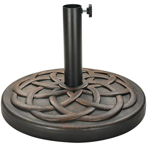 Elevon Base de Parasol Ronde Extérieure Robuste de 35 Livres pour Jardin et Patio, Bronze