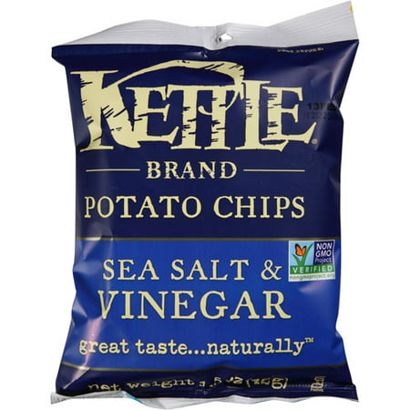 Kettle Brand Sea Salt & Vinegar Potato Chips, 1.5 oz, (Pack of