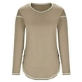 thumbnail image 4 of Plebaso Womens Plus Size Tops Crew Neck Long Sleeve Shirts Fall Winter Soft Basic Tee Shirts for Ladies, 4 of 6