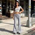 thumbnail image 5 of Resicozy Womens Flare Sweatpants Wide Leg Lounge Pants with Pockets 2026 Fall Travel Sweat Pants Drawstring Flare Leg Joggers Light Gray M, 5 of 9