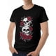 thumbnail image 5 of Men T-Shirt,Crewneck Tee Shirt Rose Skull Short Sleeve Casual Black T Shirts, 5 of 7