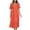 Red, variant on IROINNID Casual Dresses For Women Summer Loose V-Neck Short Sleeve Solid Long Dress Cheap