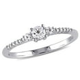 thumbnail image 1 of 1/3 Carat (ctw) Lab-Created White Sapphire Ring with Diamonds in Sterling Silver, 1 of 4